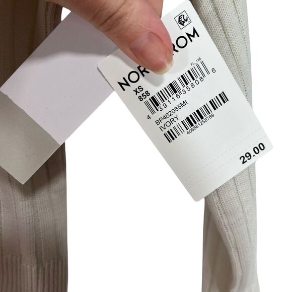 BP Reagan Rib Crop Grey Heather Lightweight Knit Sweater Basic Preppy XS - Picture 6 of 9